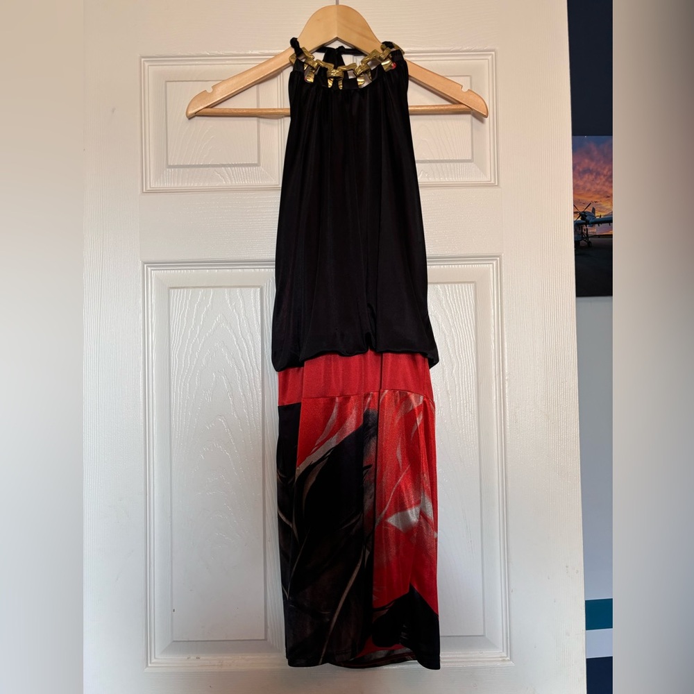 Halter Style Gold Accent neckline